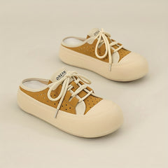 Women's Lace-up Mules Sneakers Retro Lightweight Walking Shoes