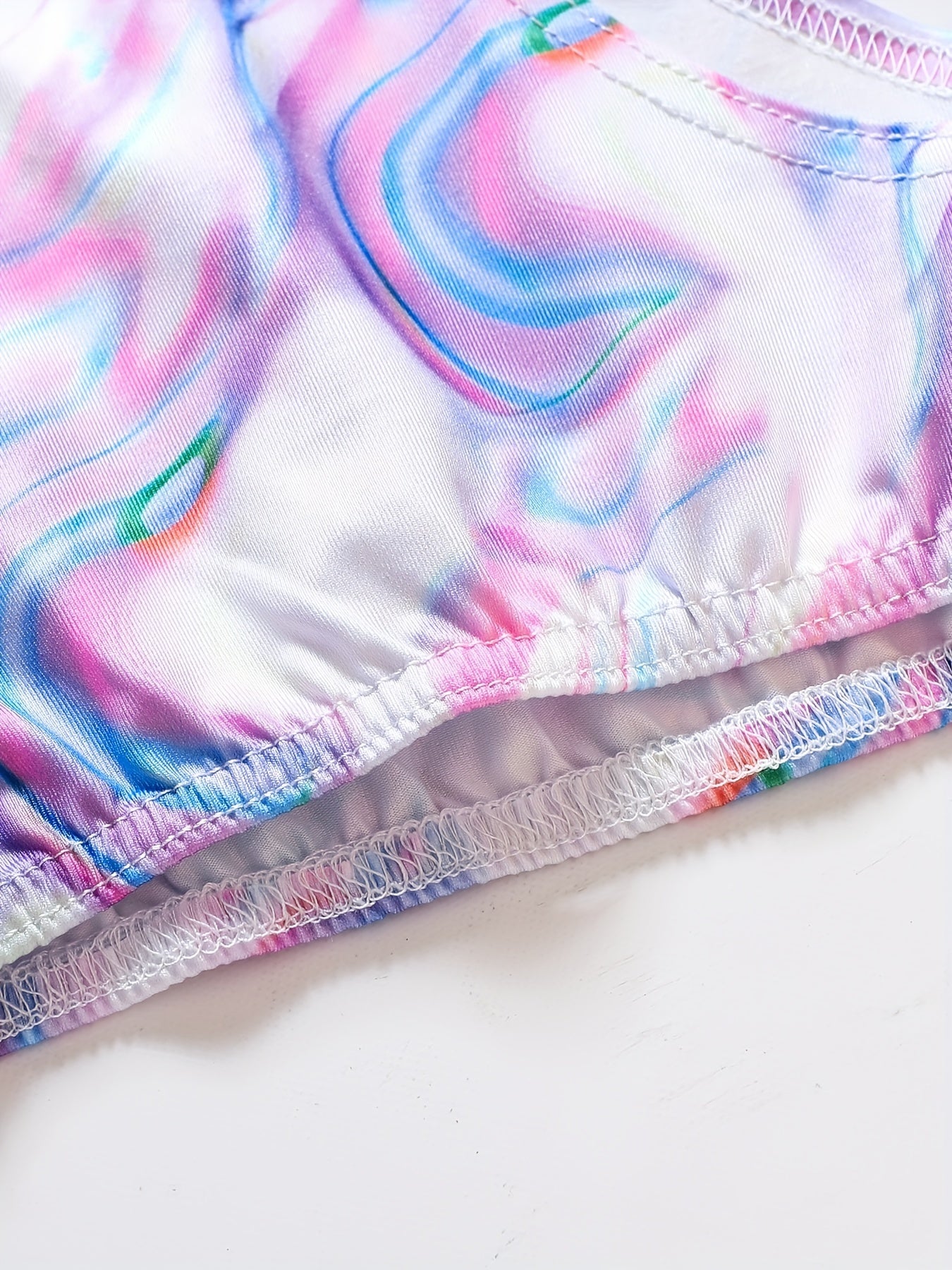 Girl's Tie Dye Bikini Set Tank Top & Briefs Beach Vacation Swimwear