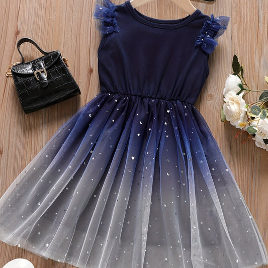 Girls Tulle Ruffles Sleeveless Princess Dress Kids Summer Clothes