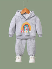 Girls Rainbow Hooded Sweatshirt & Sweatpants Set