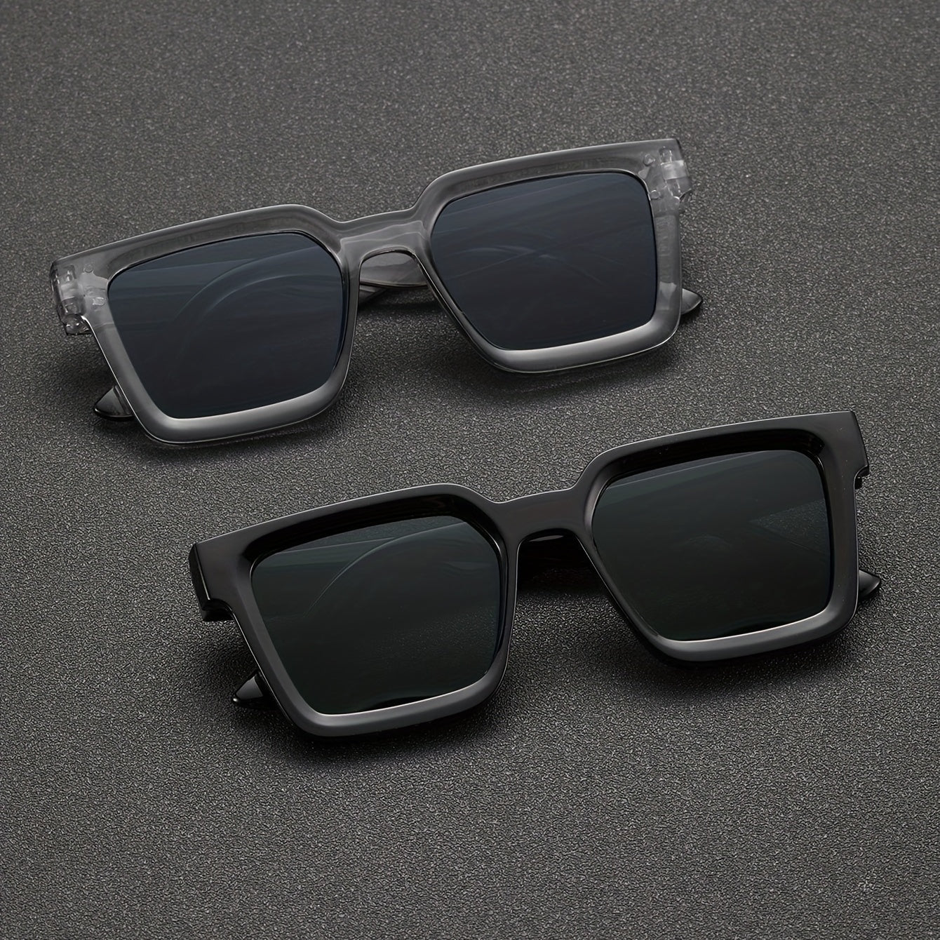 2 Pairs Men's Square Frame Sunglasses UV Protection