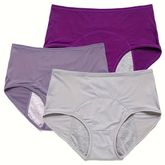 3 Pack Plus Size Mesh Holes Leakproof Period Underwear Set