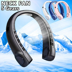 USB Hanging Neck Fan with 5 Speeds Digital Display