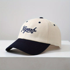 Men's Patchwork Alphabet Embroidery Duck Cap Outdoor Sunscreen Shade Base