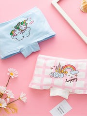 4pcs Girls Unicorn Print Panties Soft Comfortable Underwear