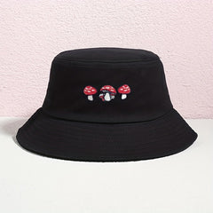 Embroidered Mushroom Bucket Hat Cartoon Hat For Women Christmas Gift