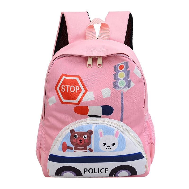 Car Pattern Kids Backpack Waterproof School Bag for Boys Girls