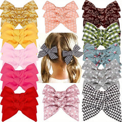 24pcs Baby Girls Floral Bow Hair Clips - Hair Accessories for Children