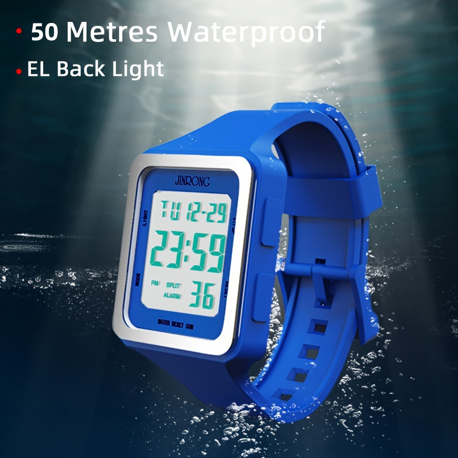 Silicone Strap Sport Digital Wrist Watch Date Alarm Back Light
