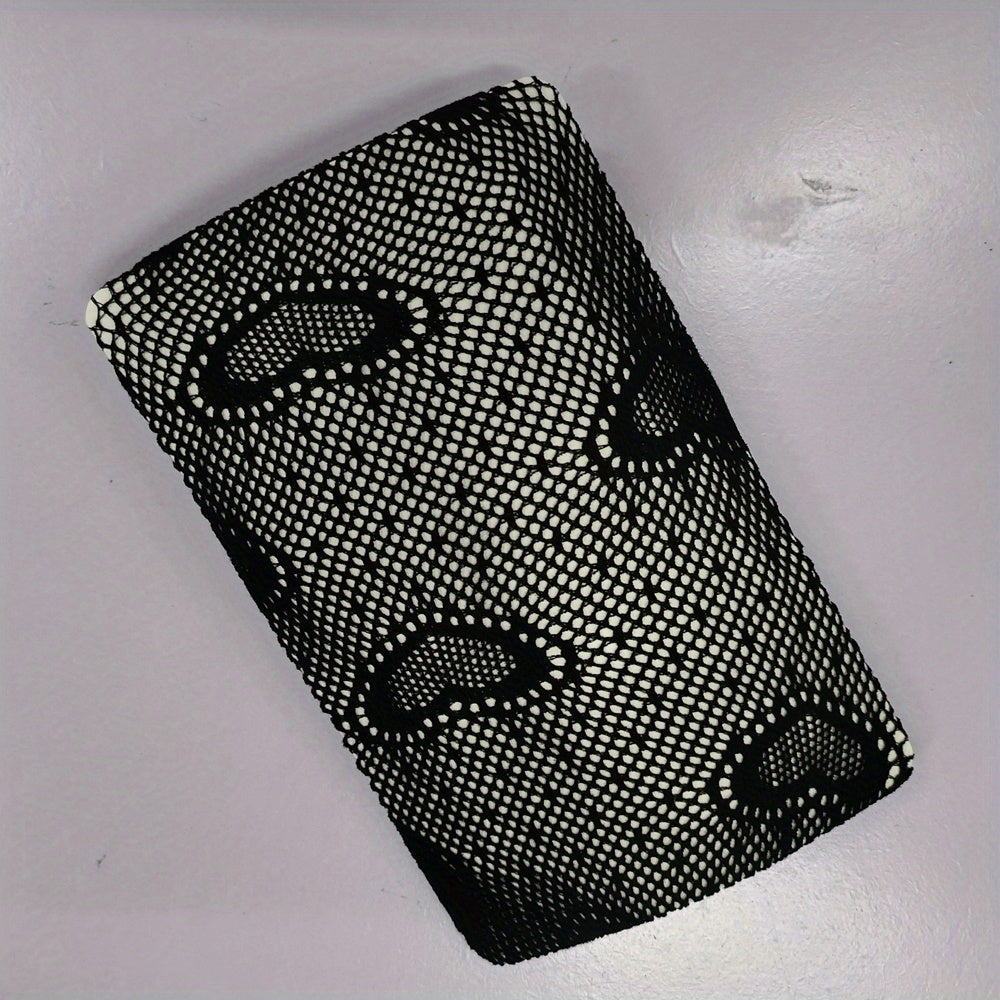 Heart Print Fishnet Tights Sexy High Waist Mesh Pantyhose