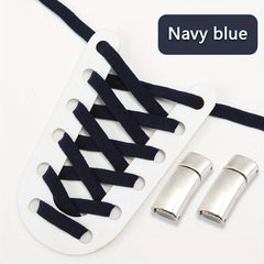 Flat Elastic Shoelaces With Clip Buckles For Sneakers