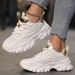 Women's Slip Resistant Chunky Sneakers Breathable Running Shoes