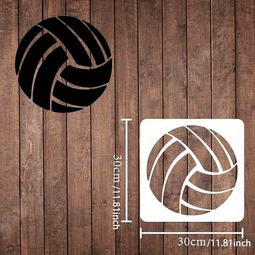 Reusable Sports Themed Stencil Template Orange Volleyball