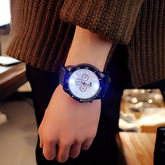 LED Glow Men's Watch Large Dial Pointer Wristwatch