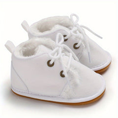 Soft Warm Fleece Lace Up Shoes for Baby Girls