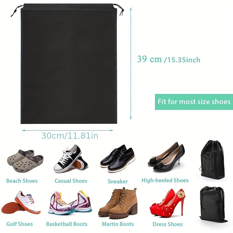 5pcs Nonwoven Shoe Travel Pouch Drawstring Storage Bag