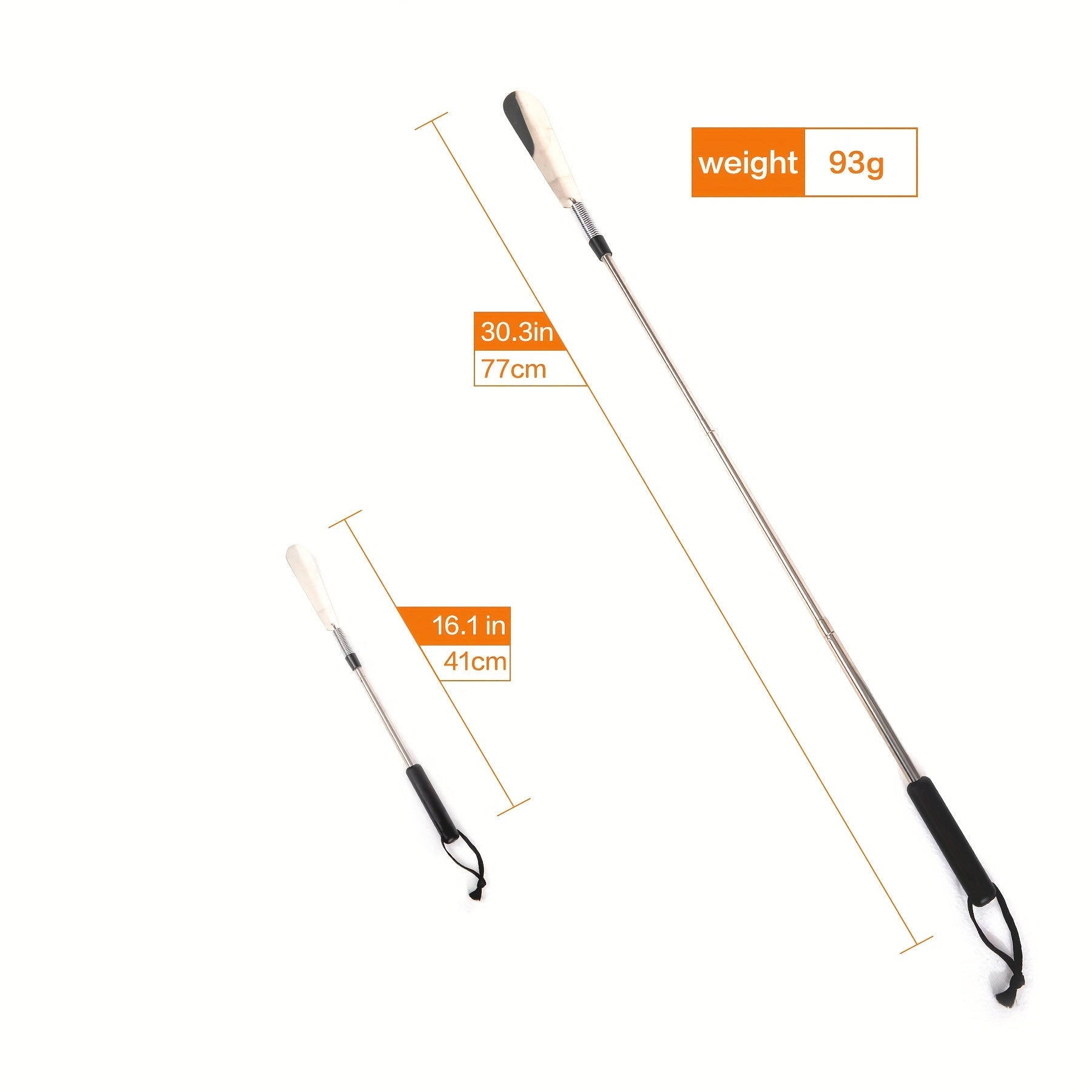 1pc Extendable Shoe Horn Lifter Long Handle Twist To Lock 40-78 74cm