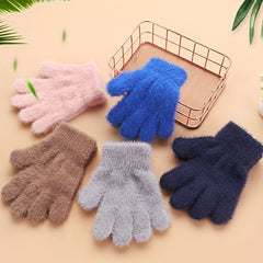 Warm Knitted Children's Gloves for Autumn/Winter