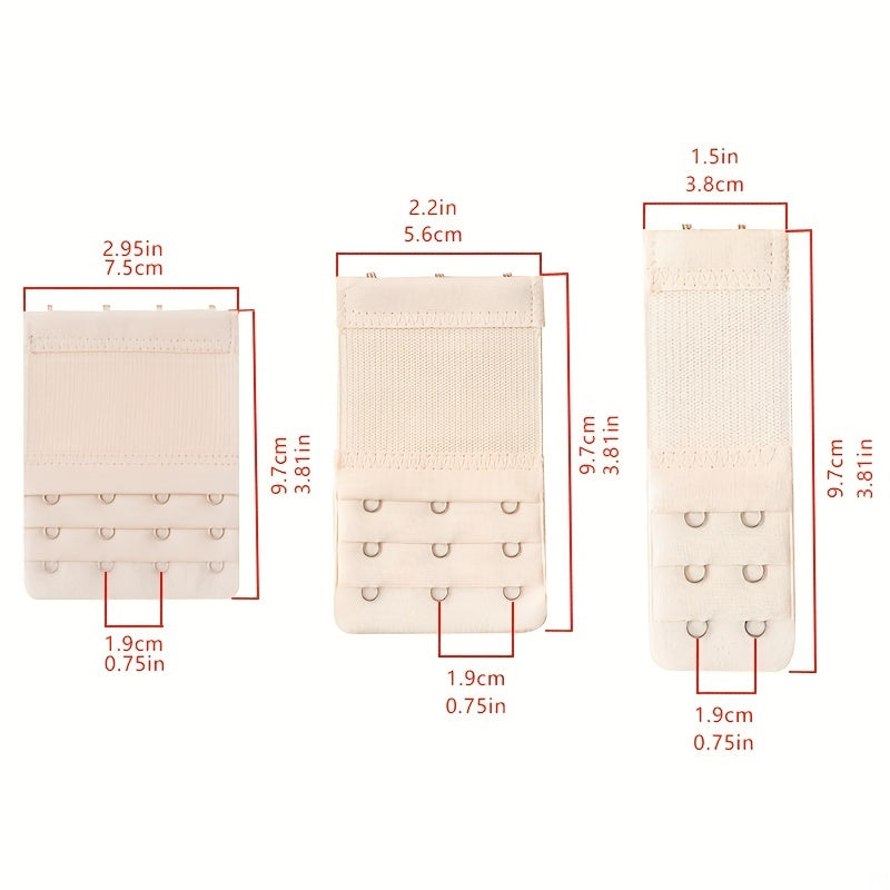 3pcs Bra Strap Extenders Adjustable Comfortable Band for Braless Look
