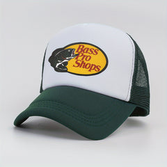 Hip Hop Mesh Trucker Hat Unisex Candy Block Fish Print Baseball Cap