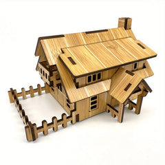 Wooden 3D Puzzle Building Models Western Hut DIY Laser Cut Assembly Model Kit