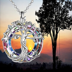 Colorful Tree Of Life Pendant Necklace for Girls