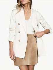 Double Breasted Lapel Blazer Work Office Outerwear Women's Clothing