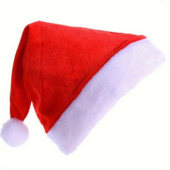Christmas Red Velvet Plush Edge Adult Hat