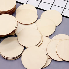 30pcs 10-16cm Round Wood Discs for Crafts Wooden Cutout Tiles Wood Circles