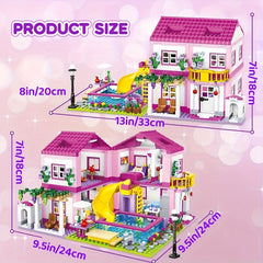 City Street View House Summer Holiday Villa Castle Building Block Girls Series