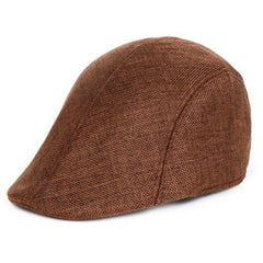 Unisex Linen Beret Hat Comfortable Breathable Peaked Cap