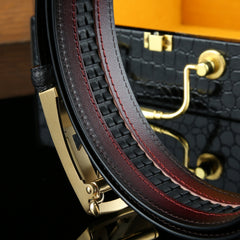 Men's Wild Style Hollow Automatic Buckle Belt 304 Stainless Steel Buckle