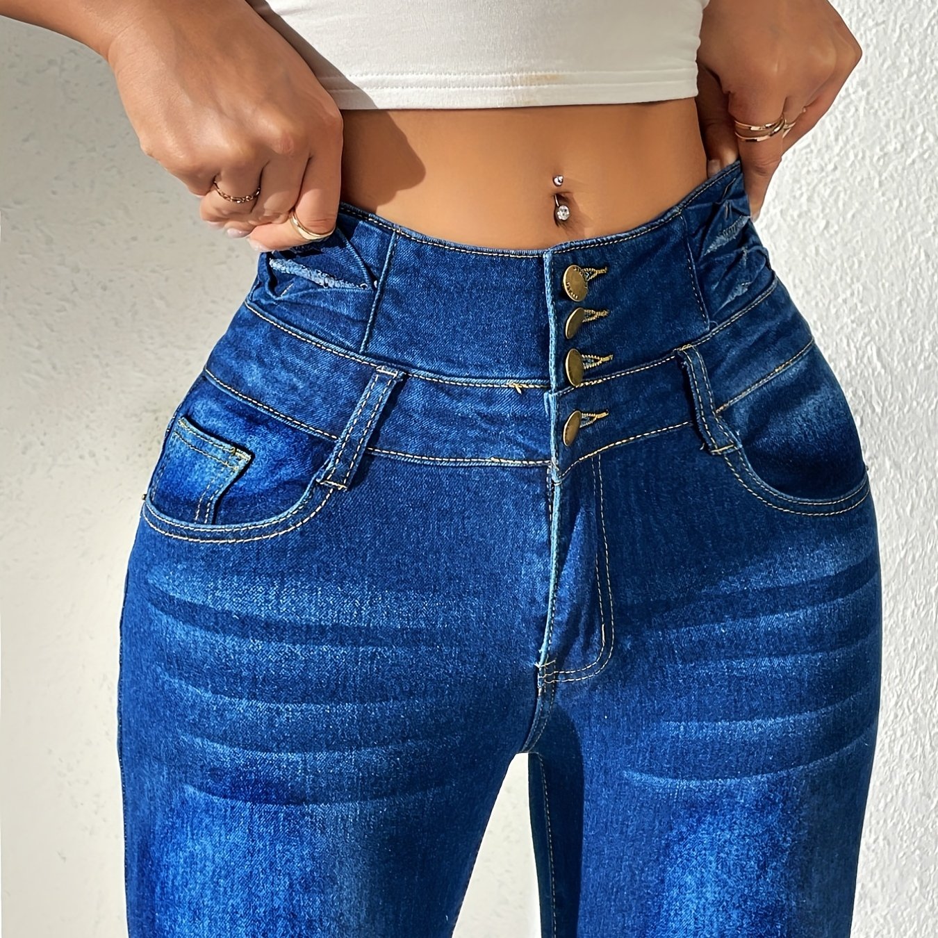 Women's High Rise Skinny Jeans Stretch Casual Pants