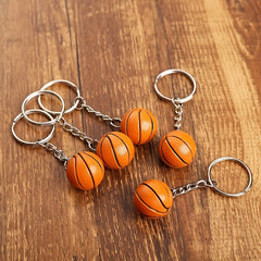 Mini Basketball Keychain Silicone Key Chain Bag Charm Car Ornament
