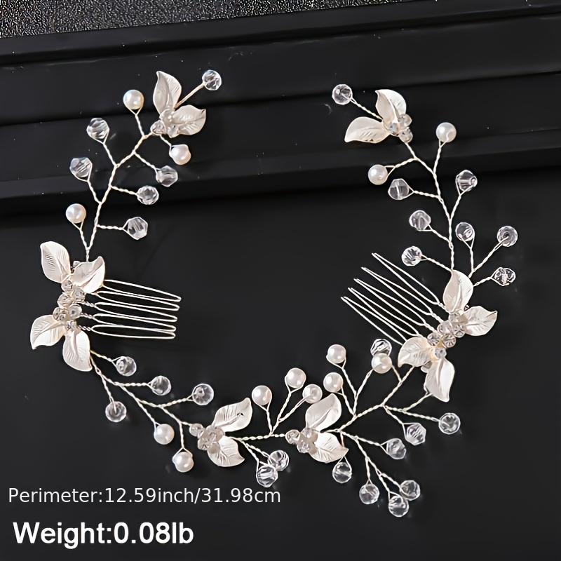 Bridal Golden Leaf Hair Vine Silver Hair Comb Rose Golden Leaf Hair Comb