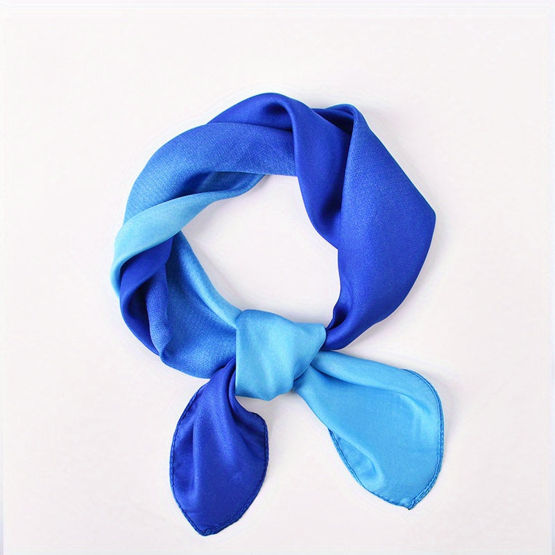 Gradient Square Scarf Bandana Silk Hair Ribbon Head Band