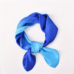 Gradient Square Scarf Bandana Silk Hair Ribbon Head Band