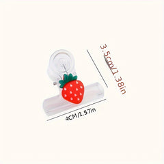 3pcs Cartoon Transparent Student Paper Clip Creative Plastic Snack Seal Clip