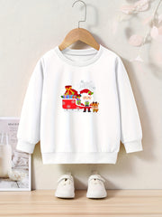 Christmas Graphic Pullover Girls Sweet Sweatshirt Kids Gift