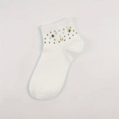 Rhinestone Crew Socks for Women