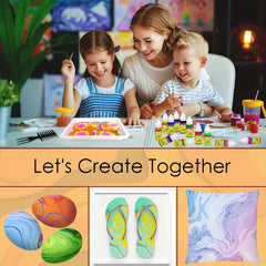 Funwins Kids Watercolor Art Kit 6-12 Craft Set Marble Pattern Holiday