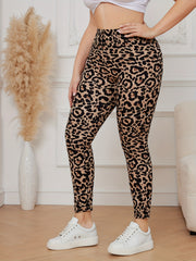 Sexy Leggings Women's Plus Leopard Print High Rise Leggings