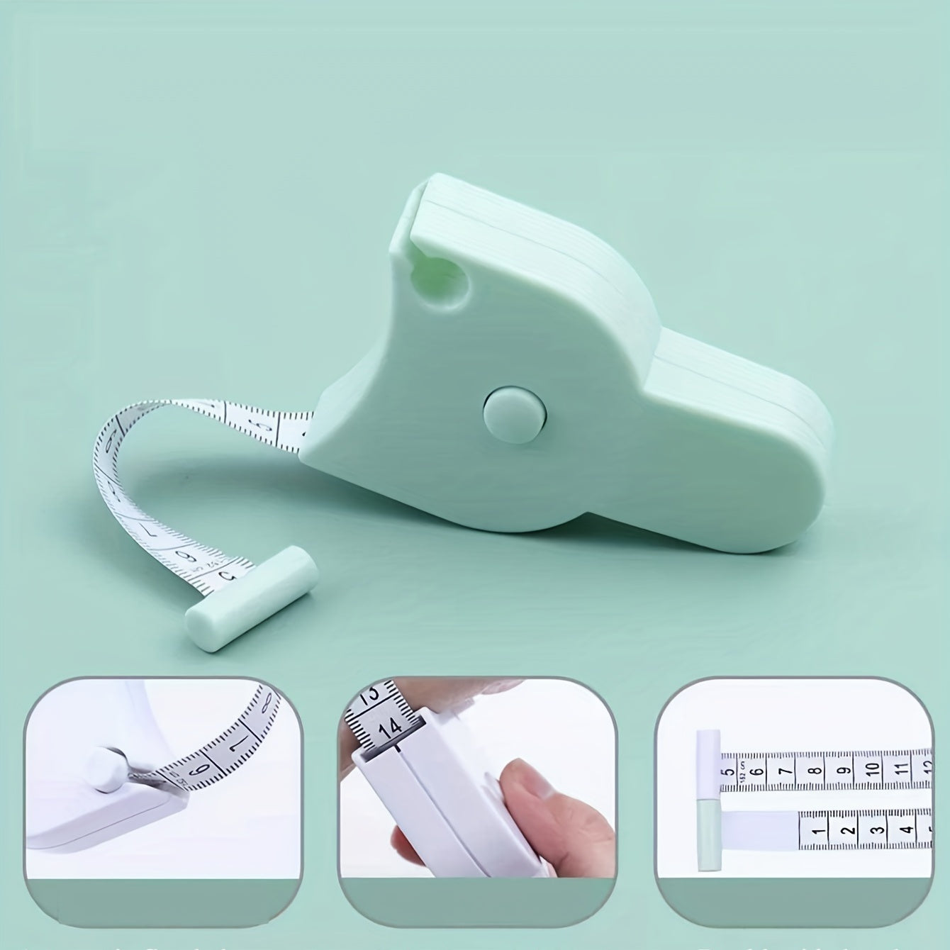 Green Mini Leather Tape Measurement Clothes Waist Chest Small Ruler