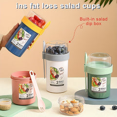 Fresh Salad Cup Keep Fit Meal Shaker BPA Microwave Safe Perfect Outdoor Camping