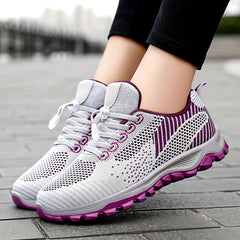 Women's Soft Sole Lace-up Mesh Running Shoes For Outdoor Sports