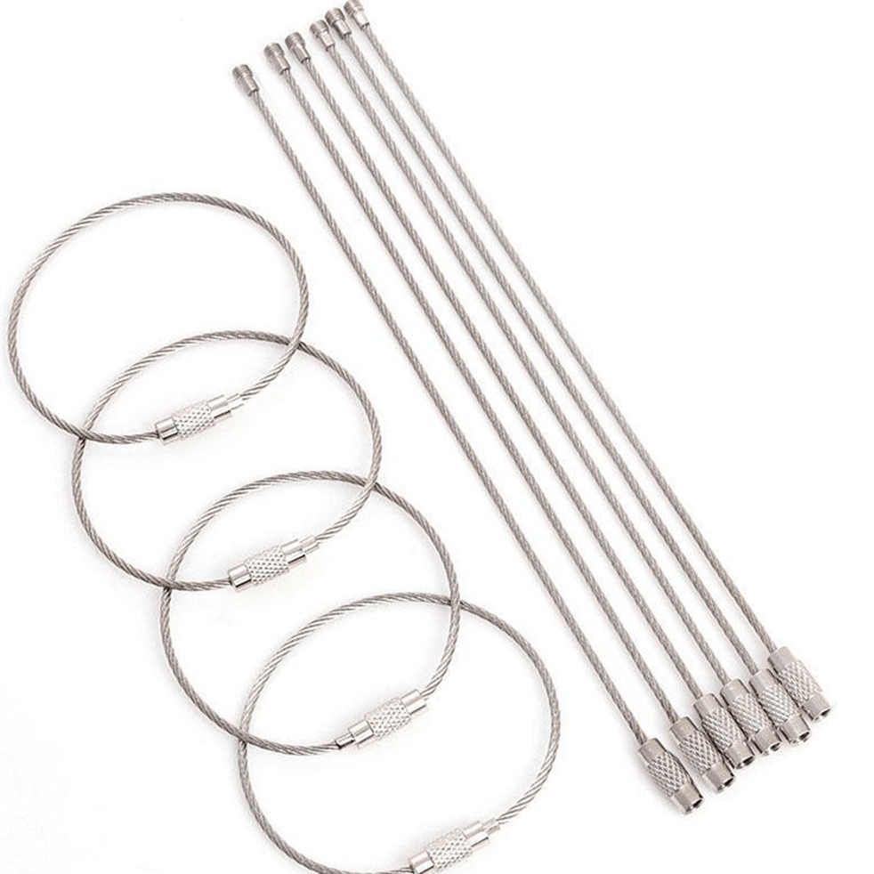 Stainless Steel Wire Keychain Ring 1.5mm x 5.91in