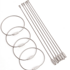 Stainless Steel Wire Keychain Ring 1.5mm x 5.91in