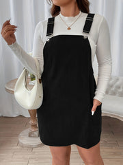 Corduroy Overall Dress With Pockets