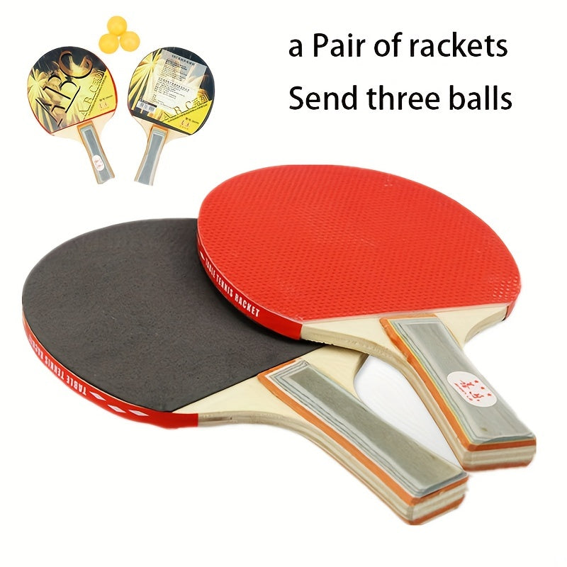 Table Tennis Racket Set with Three Balls