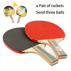 Table Tennis Racket Set with Three Balls